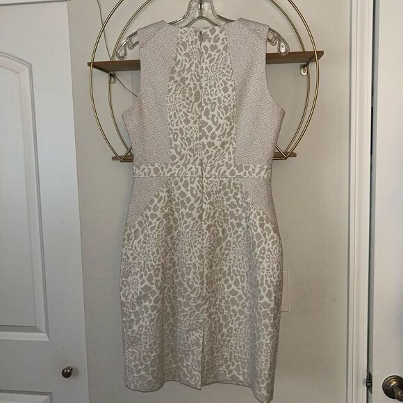 Calvin Klein Tan Leopard Midi Dress 6 - Picture 4 of 4